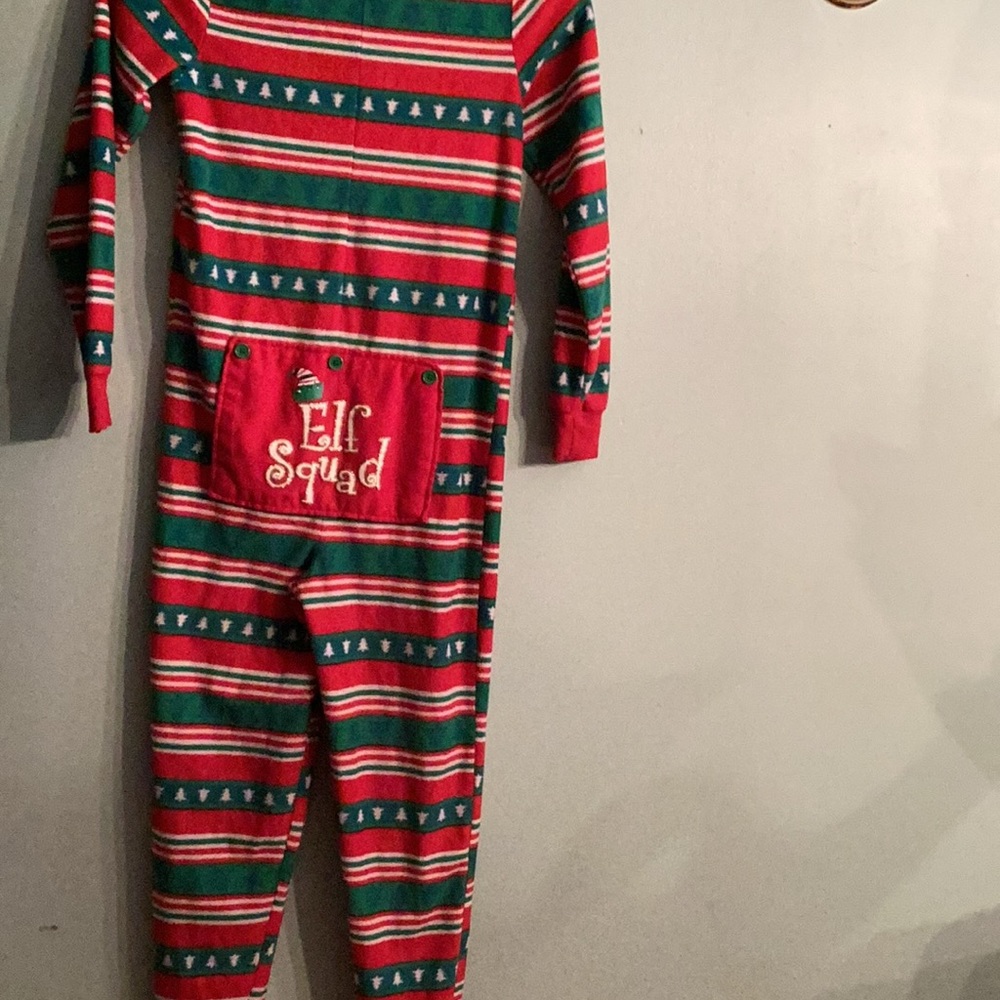 Festive Elf Squad Striped Onesie  Never too early for Christmas.